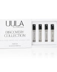 2.5ml vials and discovery collection box of the UULA fragrance range